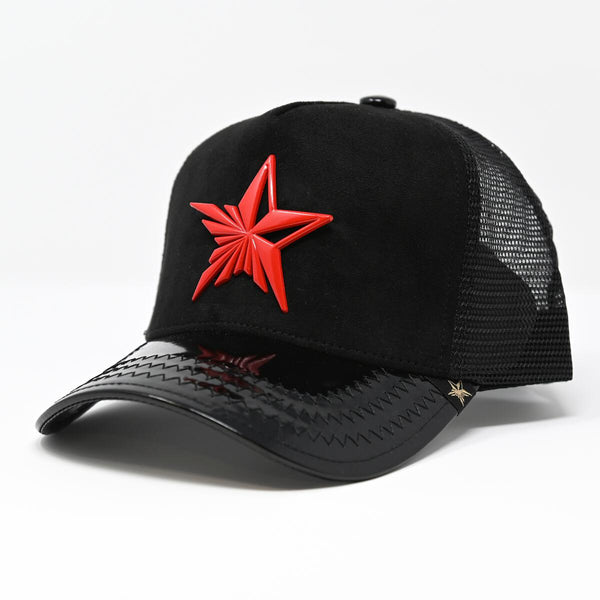 GOLD STAR FIVE POINT STAR LEATHER RED STAR LOGO