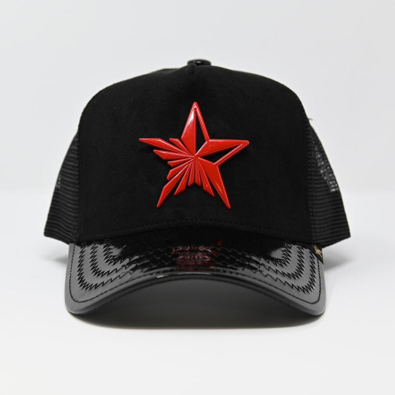 GOLD STAR FIVE POINT STAR LEATHER RED STAR LOGO