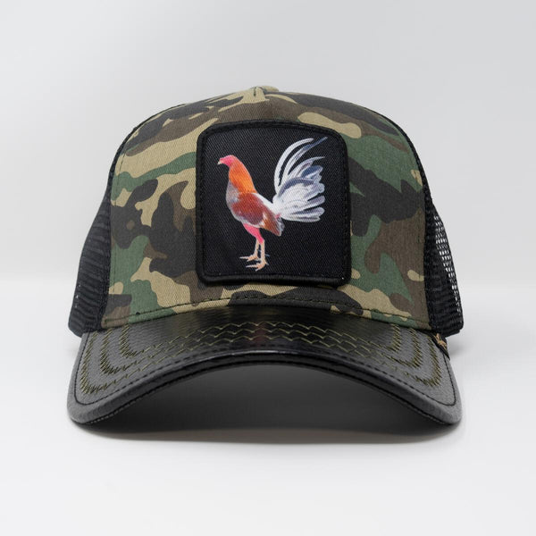 GOLD STAR ROOSTER CAMO TRUCKER HAT