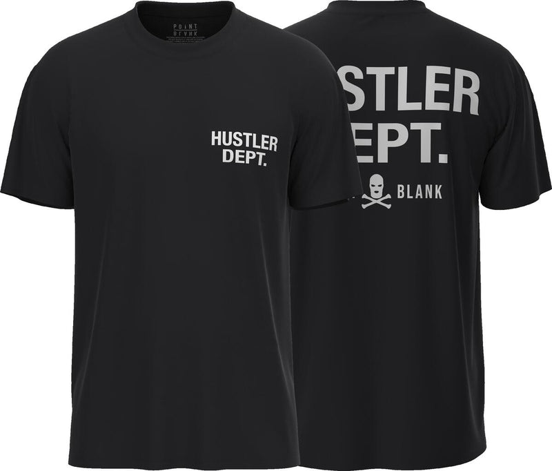 POINT BLANK HUSTLER DEPT BLK/WHITE T-SHIRT