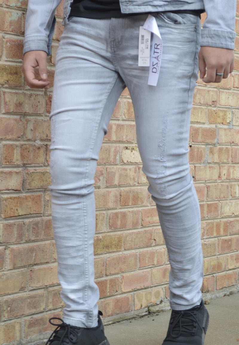 DISASTER SUPER STRETCH BASIC GREY SKINNY JEANS