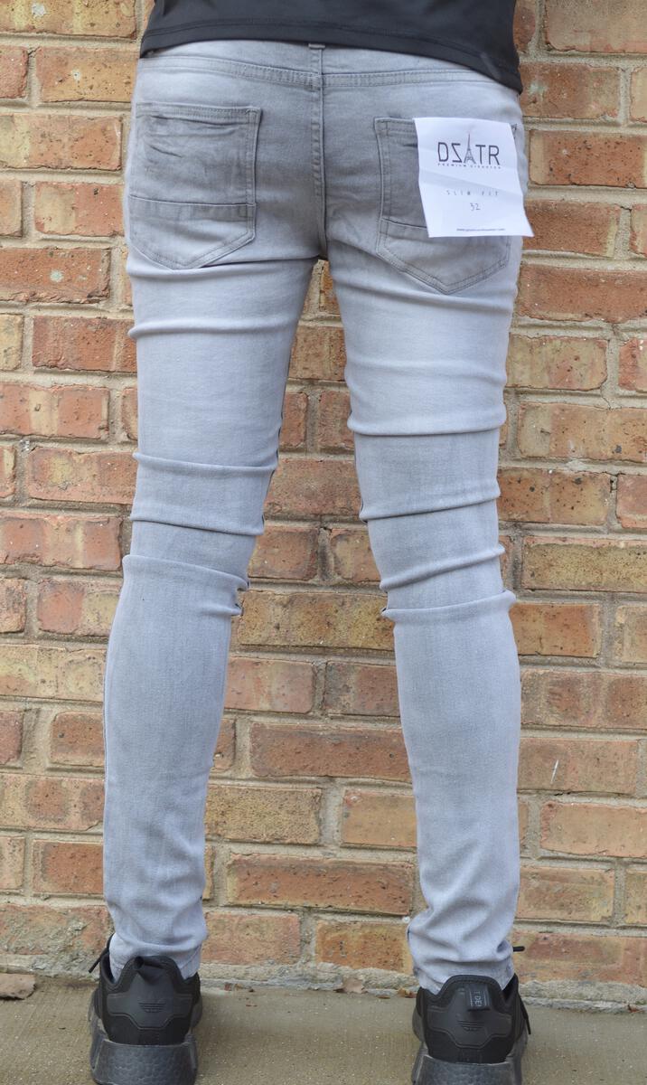 DISASTER SUPER STRETCH BASIC GREY SKINNY JEANS