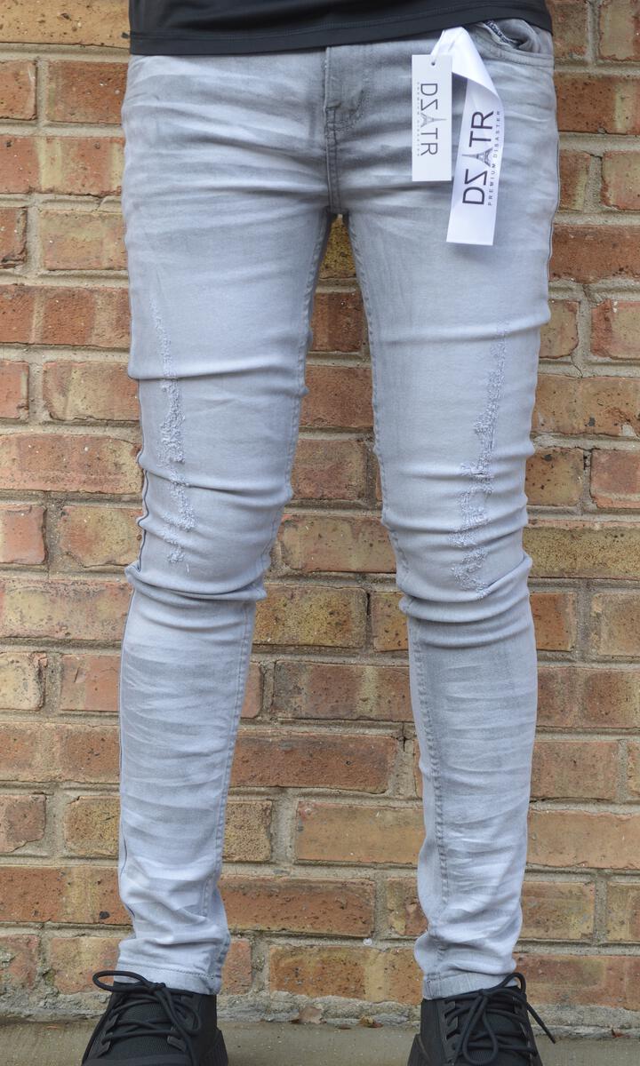 DISASTER SUPER STRETCH BASIC GREY SKINNY JEANS