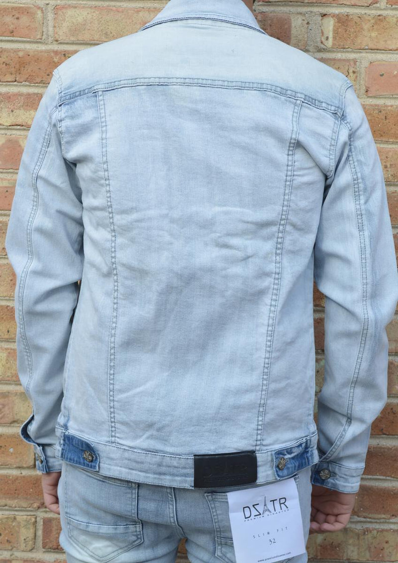 DISASTER SUPER STRETCH DENIM JACKET - LT BLUE