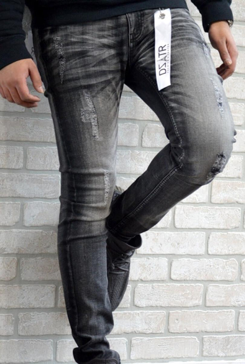 DISASTER SUPER STRETCH DENIM - BLK TWO TONE (PD-T-005