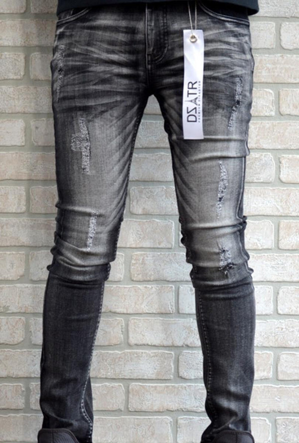 DISASTER SUPER STRETCH DENIM - BLK TWO TONE (PD-T-005