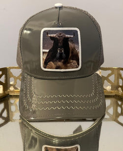 GOLD STAR BULL LEATHER TRUCKER HAT