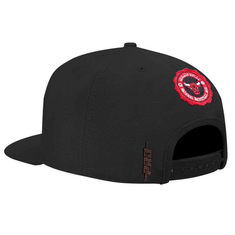 PRO STANDARD CHICAGO BULLS CREST EMBLEM WORDMARK WOOL SNAPBACK HAT