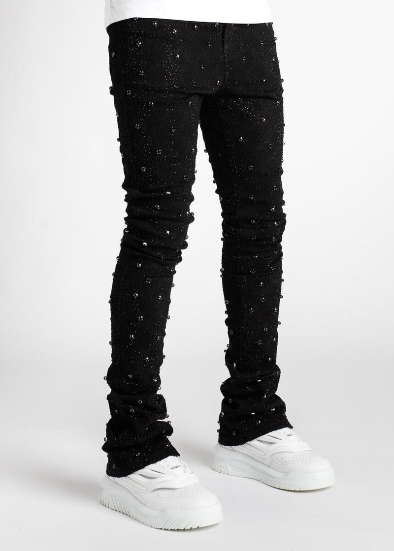 GUAPI All Black Embellished Denim