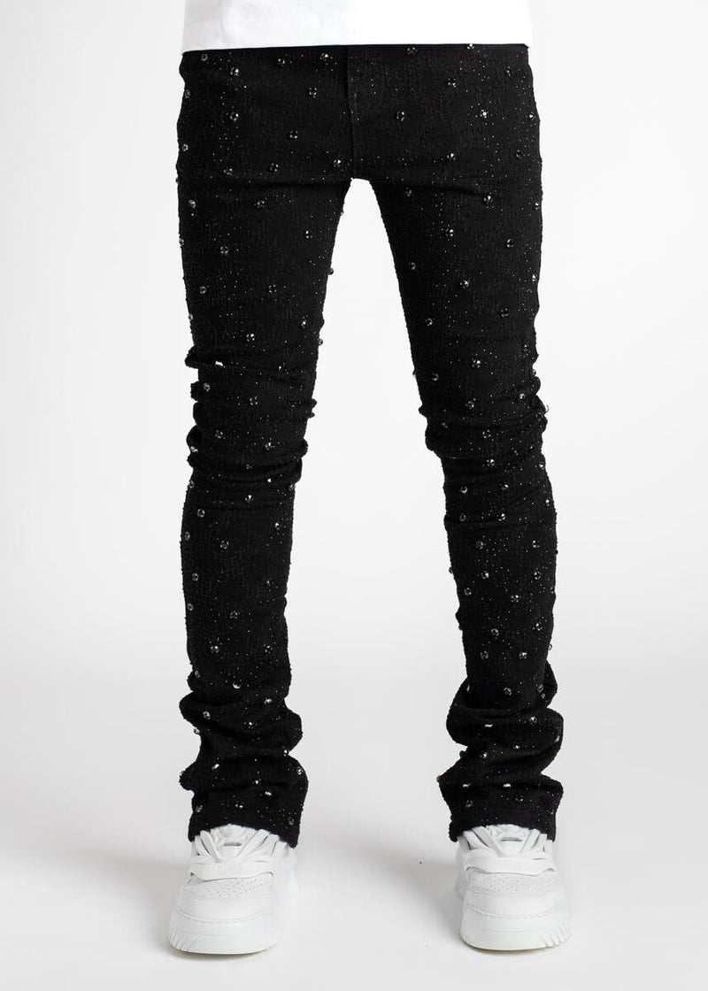 GUAPI All Black Embellished Denim