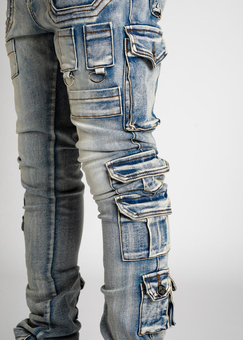 GUAPI Powder Blue Tactical Stacked Denim – Fame Clothing Store
