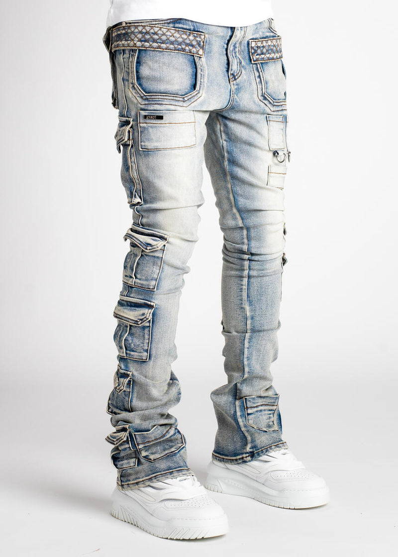 GUAPI Powder Blue Tactical Stacked Denim – Fame Clothing Store