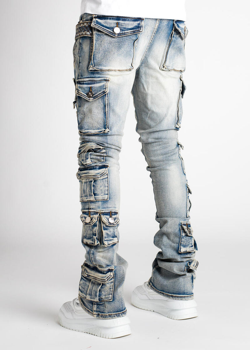 GUAPI Powder Blue Tactical Stacked Denim – Fame Clothing Store