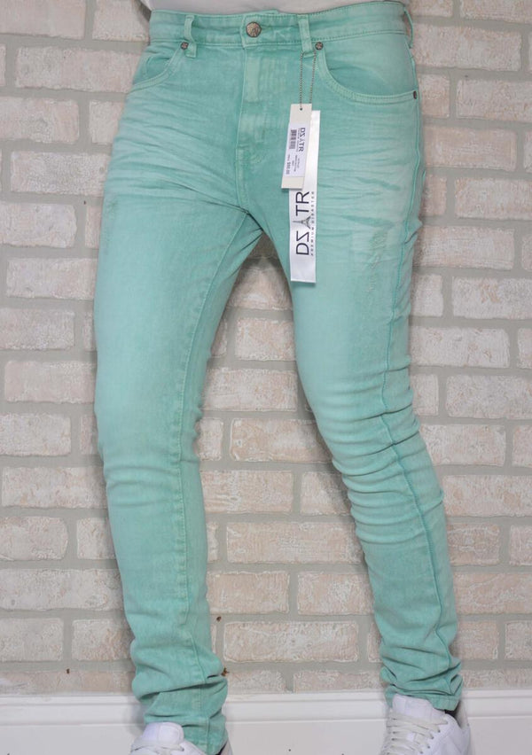 DISASTER  SUPER STRETCH DENIM - SLIM FIT - MINT