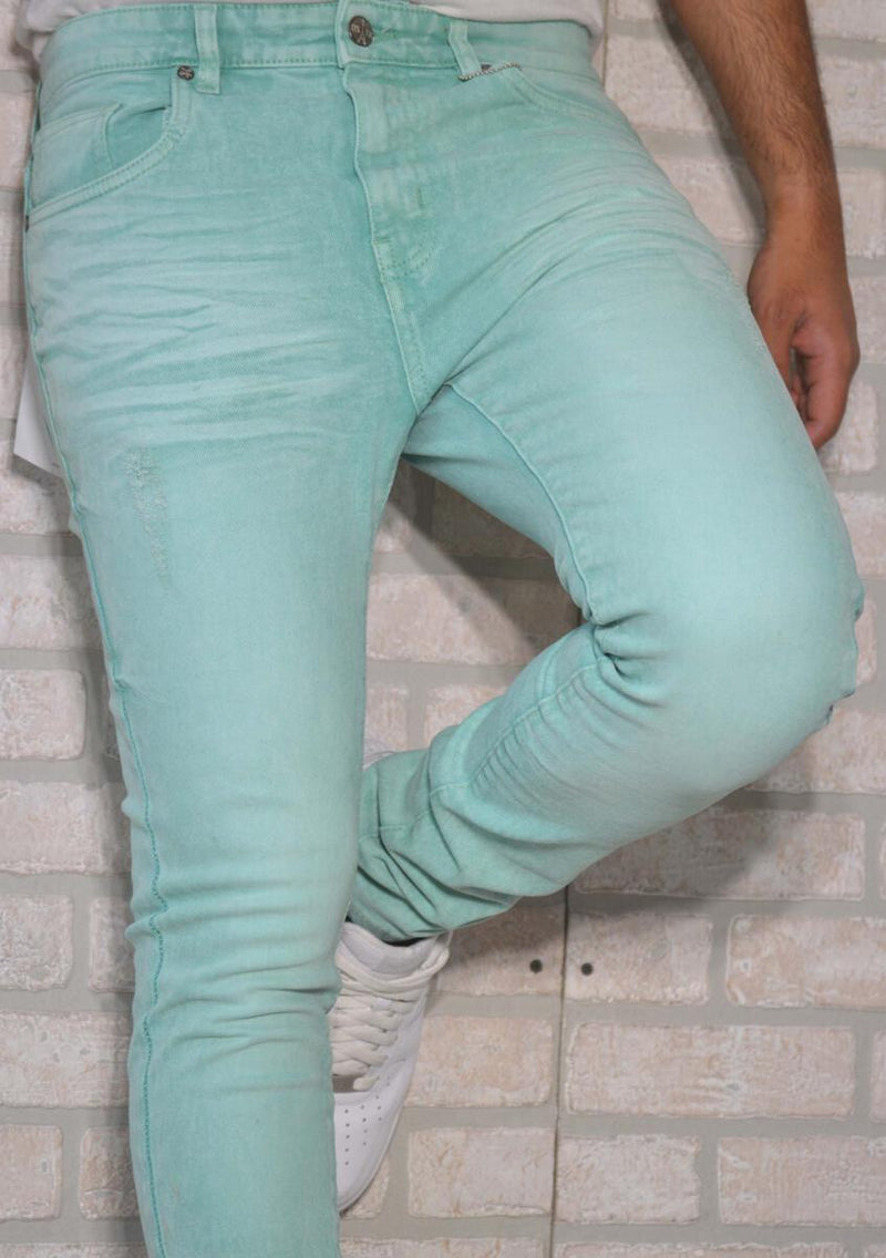 DISASTER  SUPER STRETCH DENIM - SLIM FIT - MINT