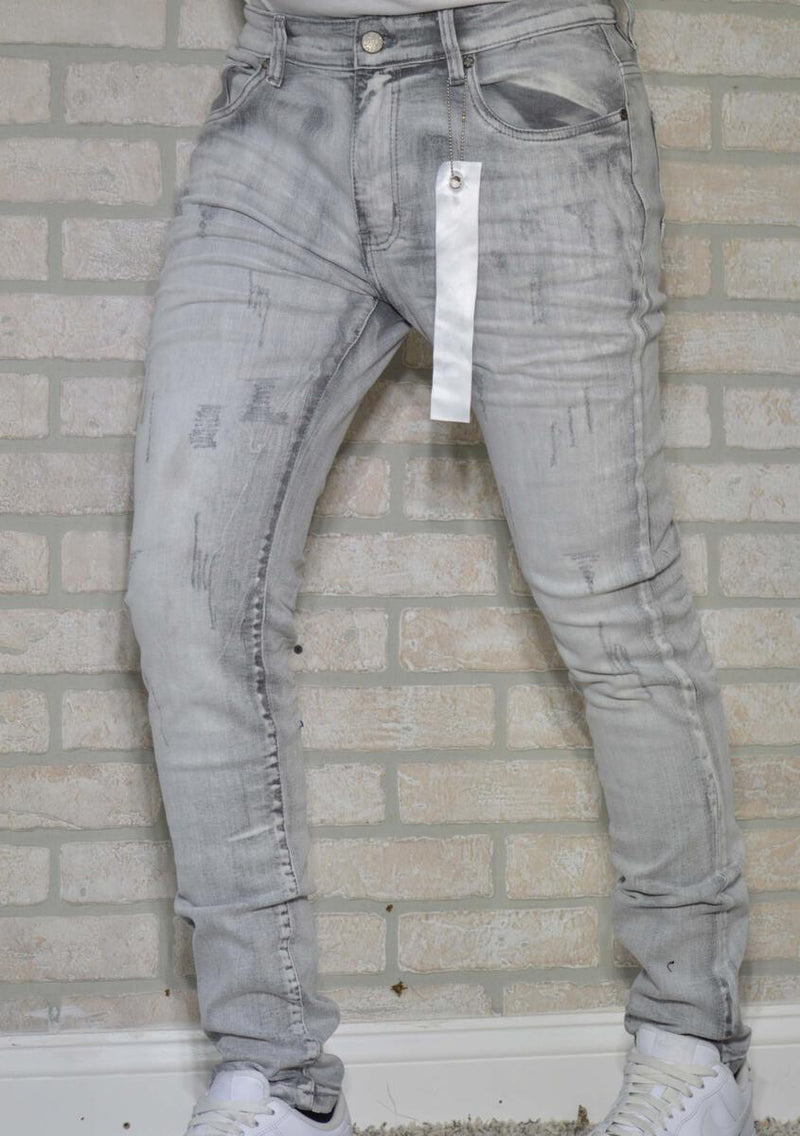 DISASTER SUPER STRETCH DENIM - SLIM FIT - GREY STONE