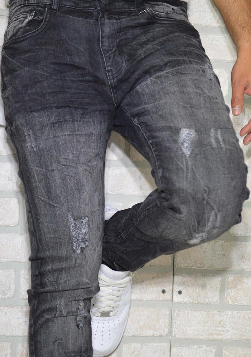 DISASTER SUPER STRETCH DENIM - SLIM FIT - BLK BUBBLE