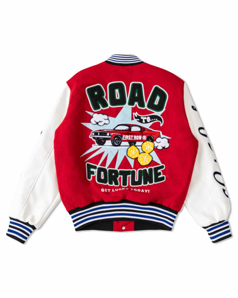 First Row Get Lucky Today Varsity Jacket – Jeanius Closet