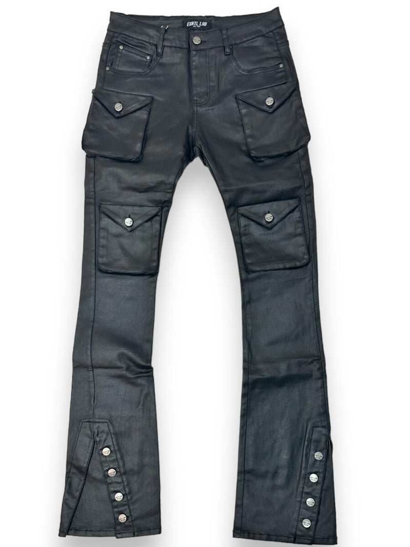 ESNTL LAB / VALABASAS WILLOW WAXED STACKED JEANS