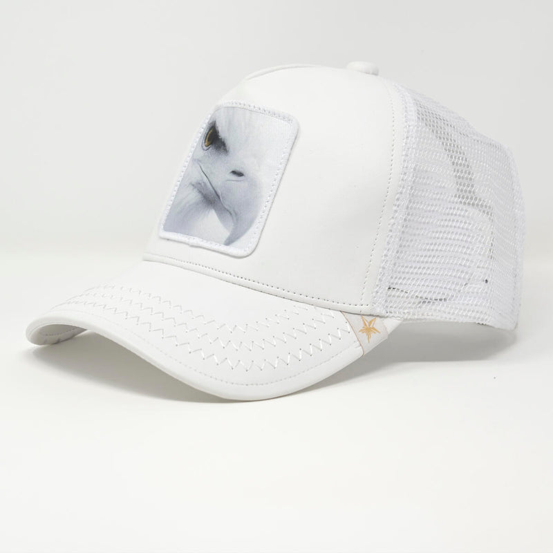 GOLD STAR WHITE EAGLE TRUCKER HAT