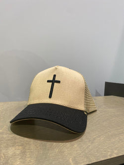 GOLD STAR CROSS MUSTARD TRUCKER HAT