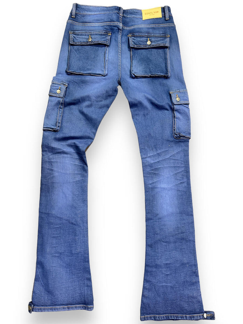 ESNTL LAB / VALABASAS WILLOW BLUE WASH STACKED JEANS