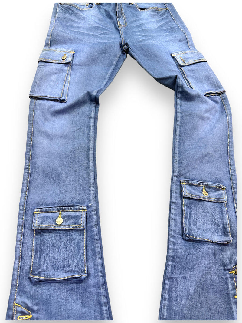 ESNTL LAB / VALABASAS WILLOW BLUE WASH STACKED JEANS