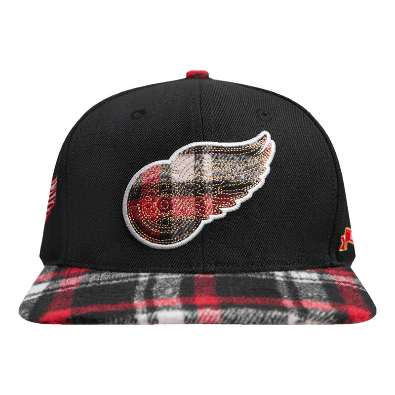 PRO STANDARD  DETROIT RED WINGS PRO PREP PLAID BRIM WOOL SNAPBACK HAT