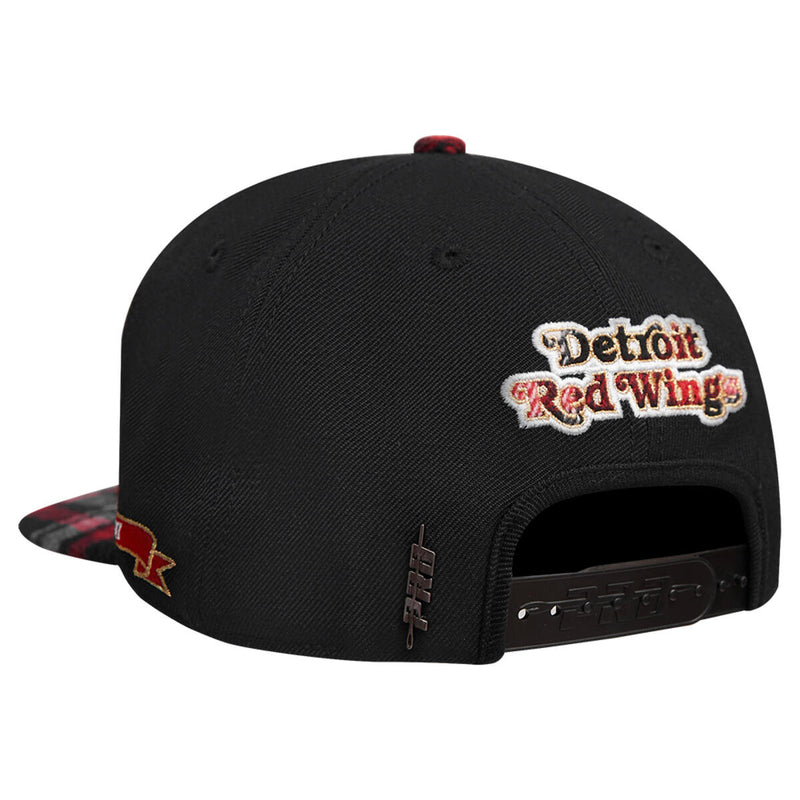 PRO STANDARD  DETROIT RED WINGS PRO PREP PLAID BRIM WOOL SNAPBACK HAT