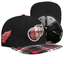 PRO STANDARD  DETROIT RED WINGS PRO PREP PLAID BRIM WOOL SNAPBACK HAT