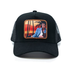 GOLD STAR SCARFACE BLACK TRUCKER HAT