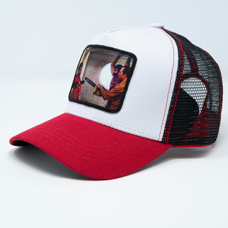 GOLS STAR SCARFACE RED/WHITE TRUCKER HAT