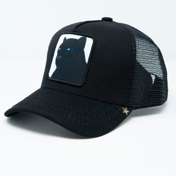 GOLD STAR BLACK PANTHER TRUCKER HAT