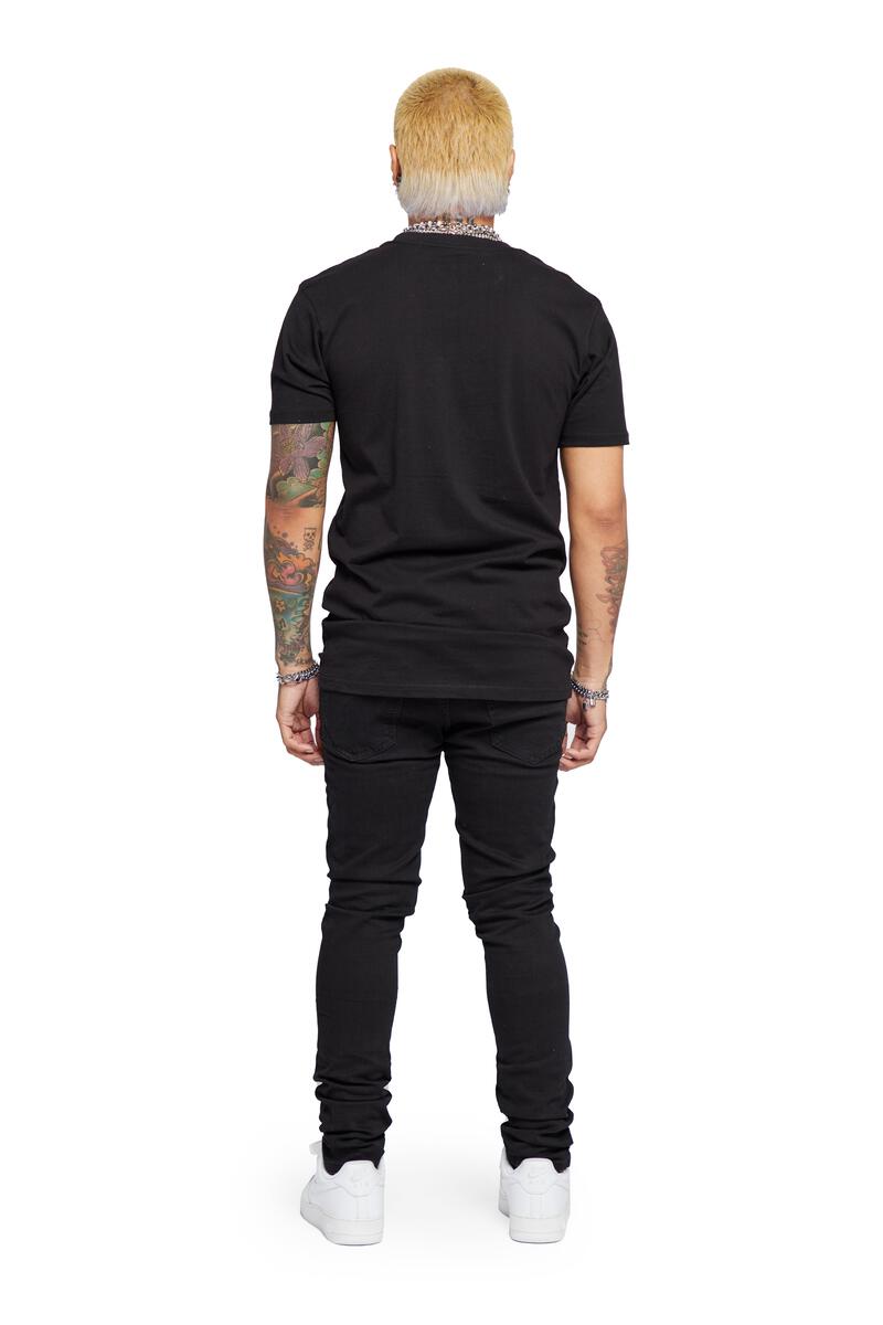 VALABASAS "MR CLEAN 2.0" BLACK KNEE CUT SKINNY JEAN