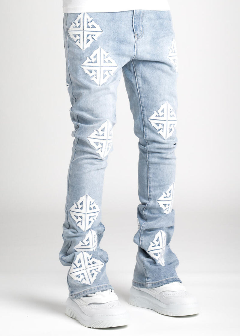 GUAPI Aqua Blue Icon Stacked Denim (GUAP118)