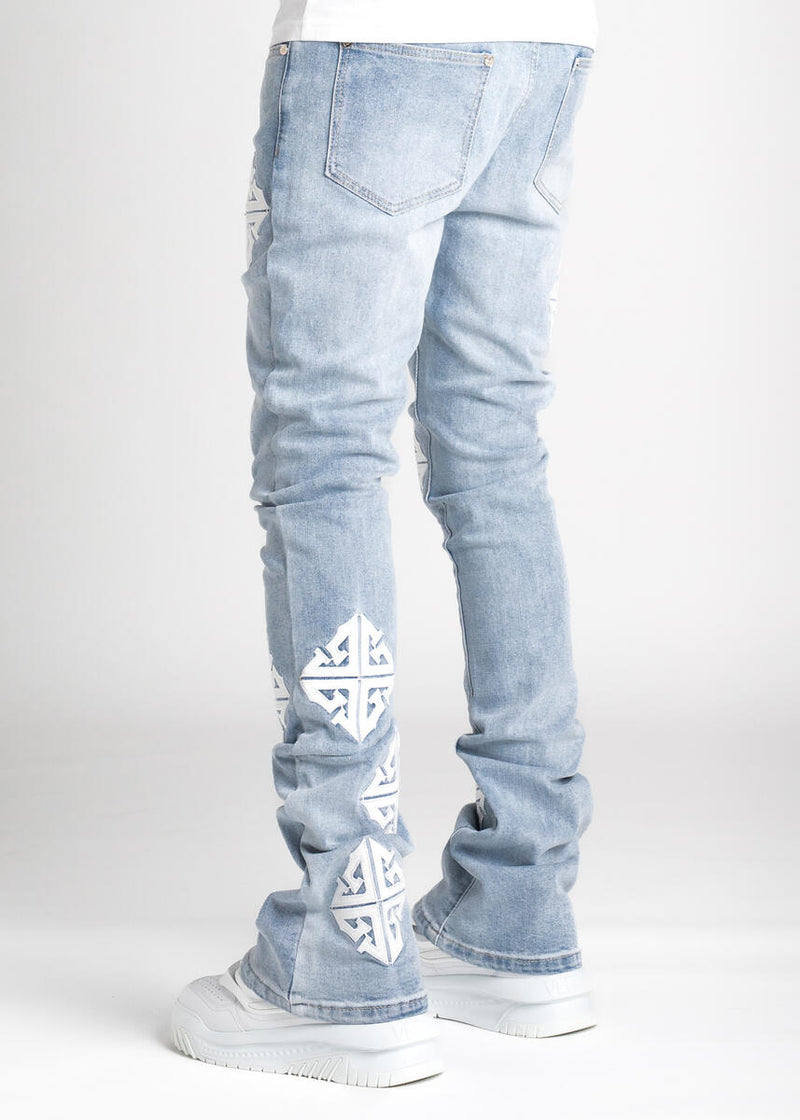 GUAPI Aqua Blue Icon Stacked Denim (GUAP118)