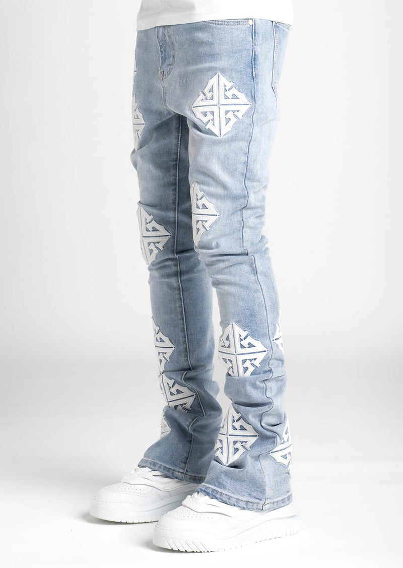 GUAPI Aqua Blue Icon Stacked Denim (GUAP118)