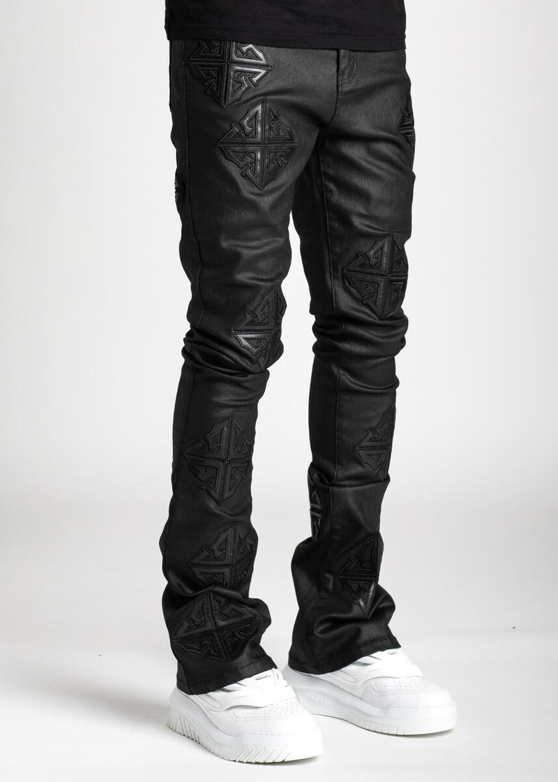 GUAPI Obsidian Black Icon Stacked Denim (GUAP125) WAXED