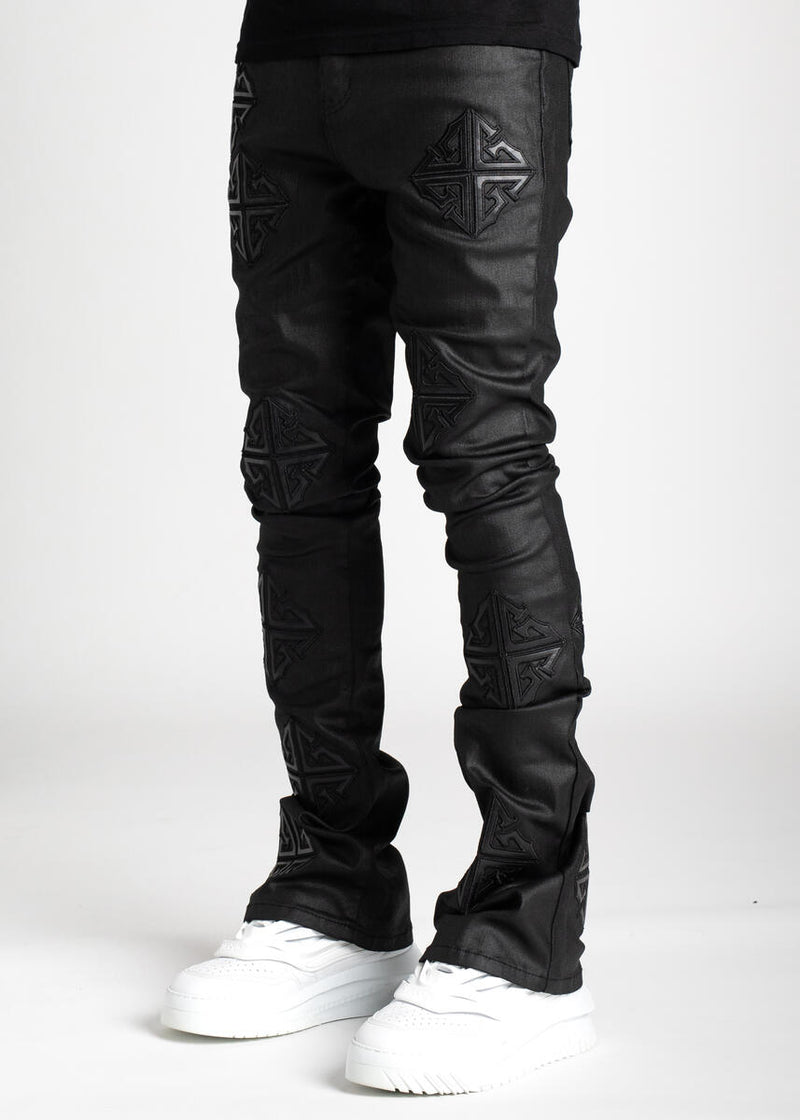 GUAPI Obsidian Black Icon Stacked Denim (GUAP125) WAXED