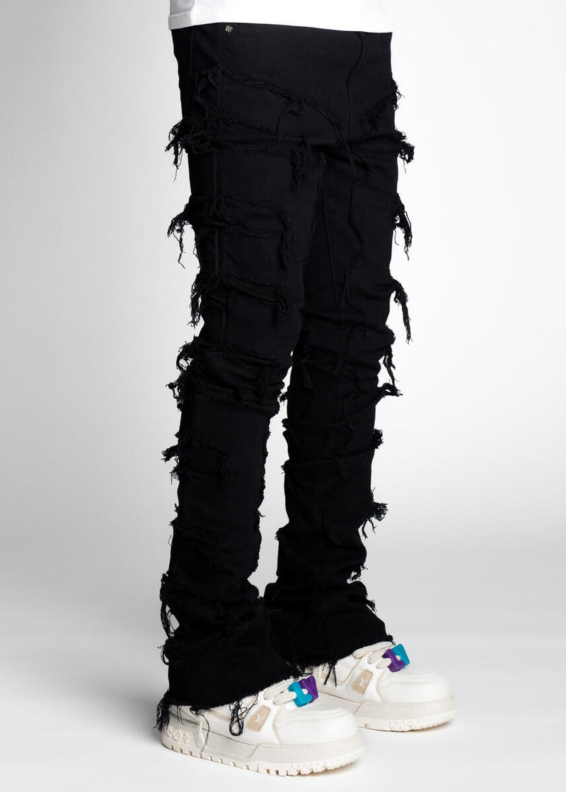 GUAPI  Obsidian Black Blood Diamond Stacked Denim (GUAP08)