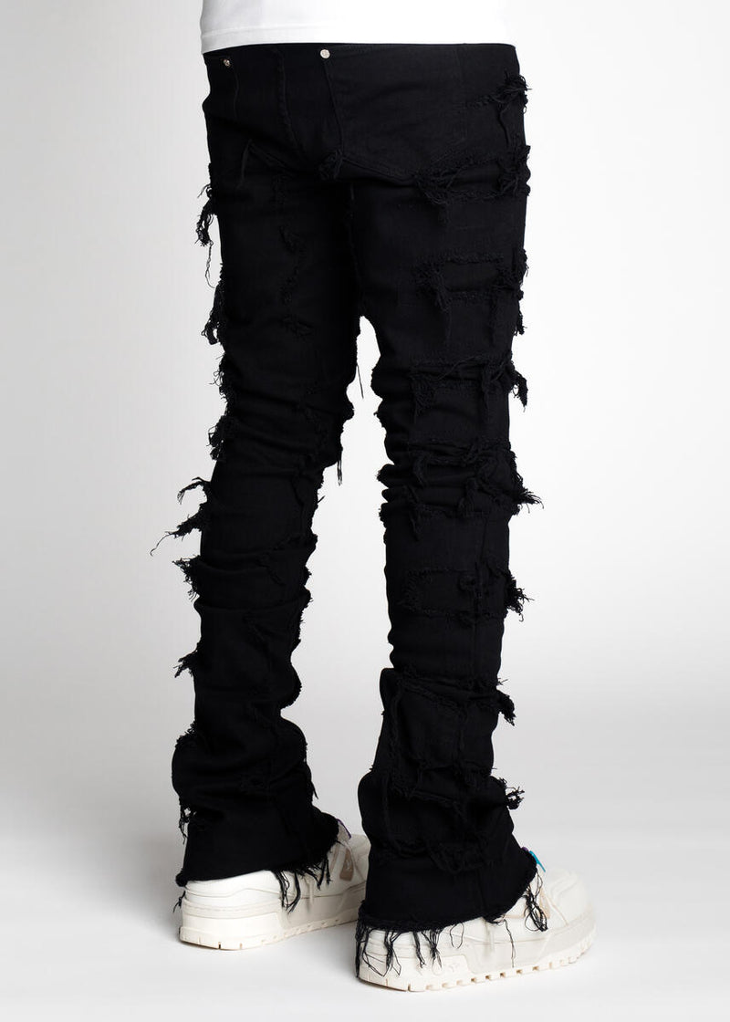 GUAPI  Obsidian Black Blood Diamond Stacked Denim (GUAP08)