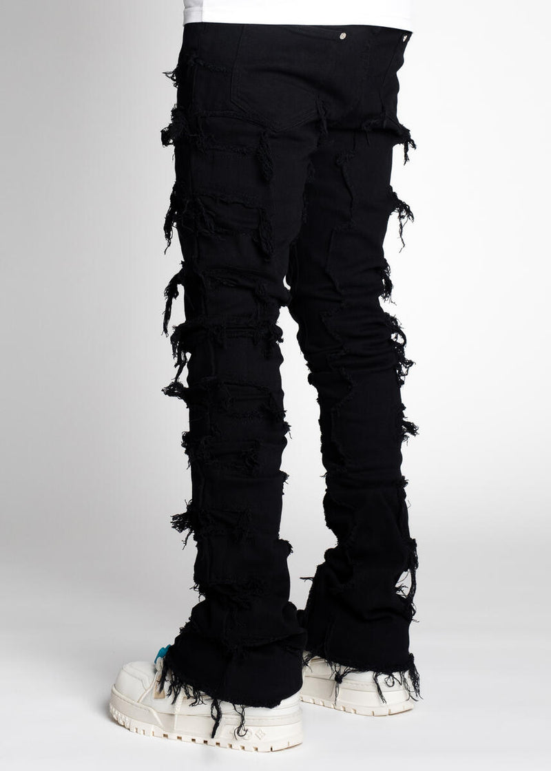 GUAPI  Obsidian Black Blood Diamond Stacked Denim (GUAP08)