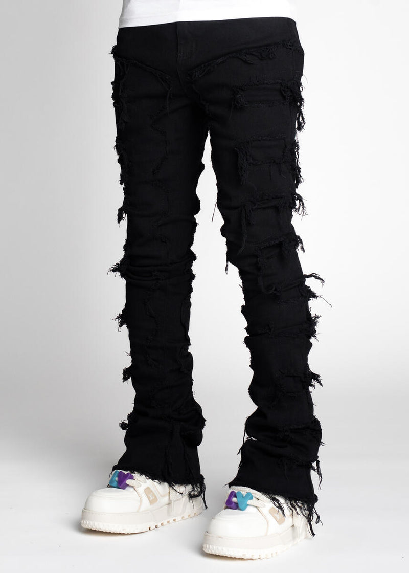 GUAPI  Obsidian Black Blood Diamond Stacked Denim (GUAP08)