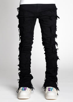 GUAPI  Obsidian Black Blood Diamond Stacked Denim (GUAP08)