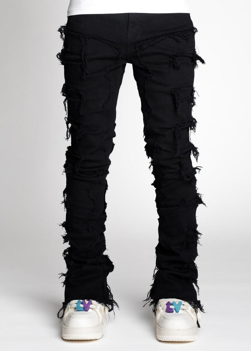 GUAPI  Obsidian Black Blood Diamond Stacked Denim (GUAP08)