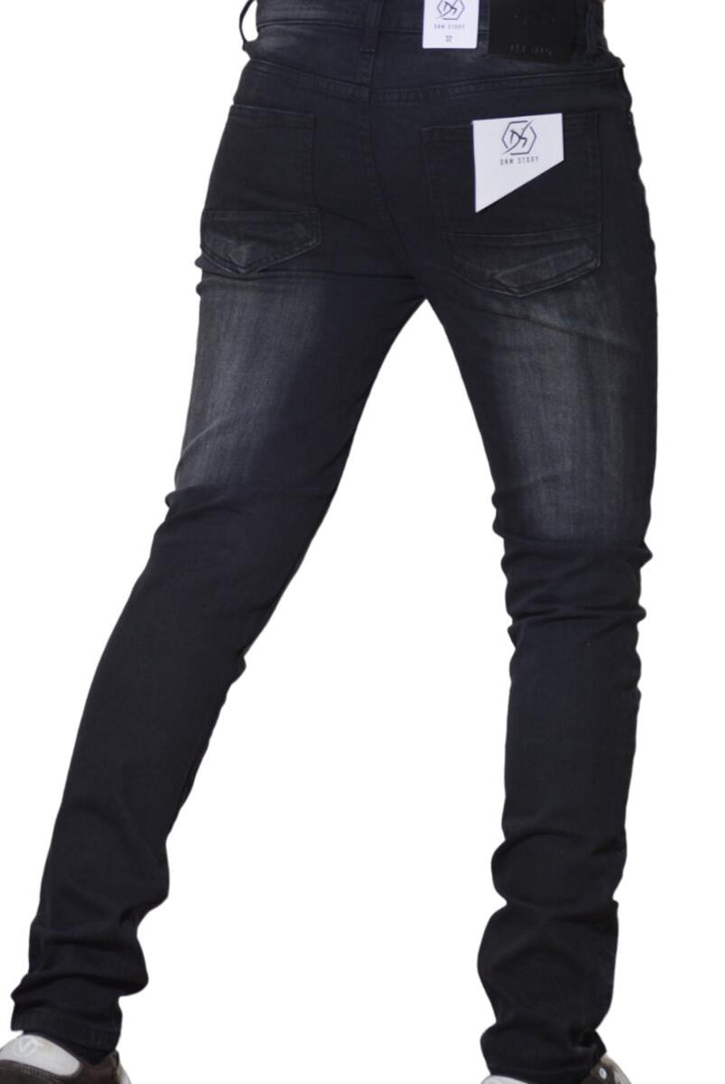 DNM STORT Men's Skinny Denim - BLACK WASH (DS-102)