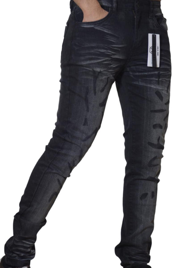 DNM STORT Men's Skinny Denim - BLACK WASH (DS-102)