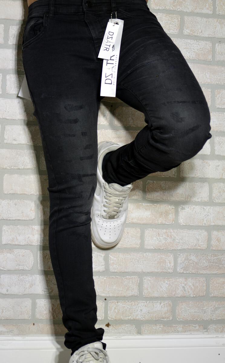 DISASTER SUPER STRETCH DENIM - SLIM FIT - BLK WHISKER (DZTR-268)