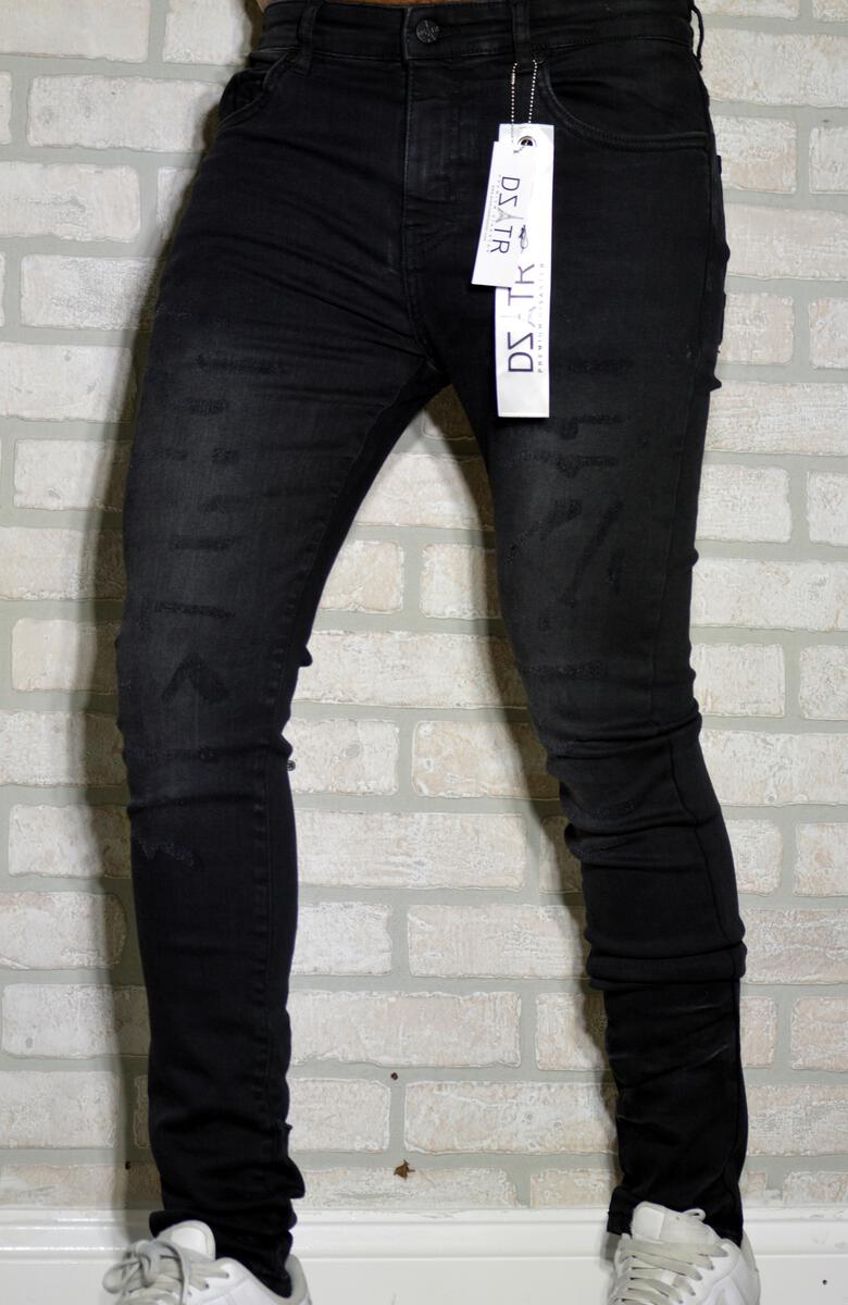 DISASTER SUPER STRETCH DENIM - SLIM FIT - BLK WHISKER (DZTR-268)