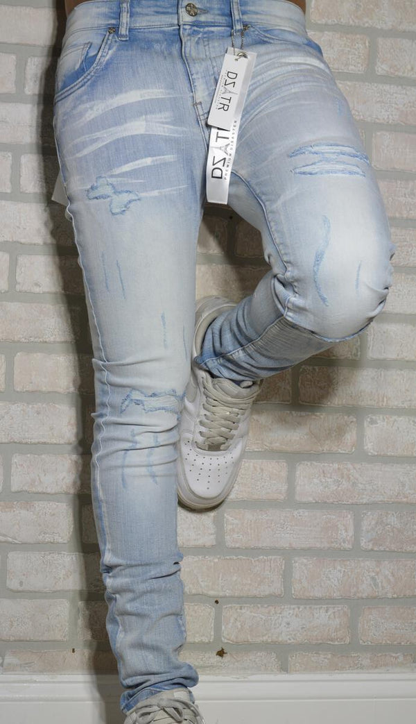 DISASTER SUPER STRETCH DENIM - SLIM FIT - ICE BLUE (DZTR-278)